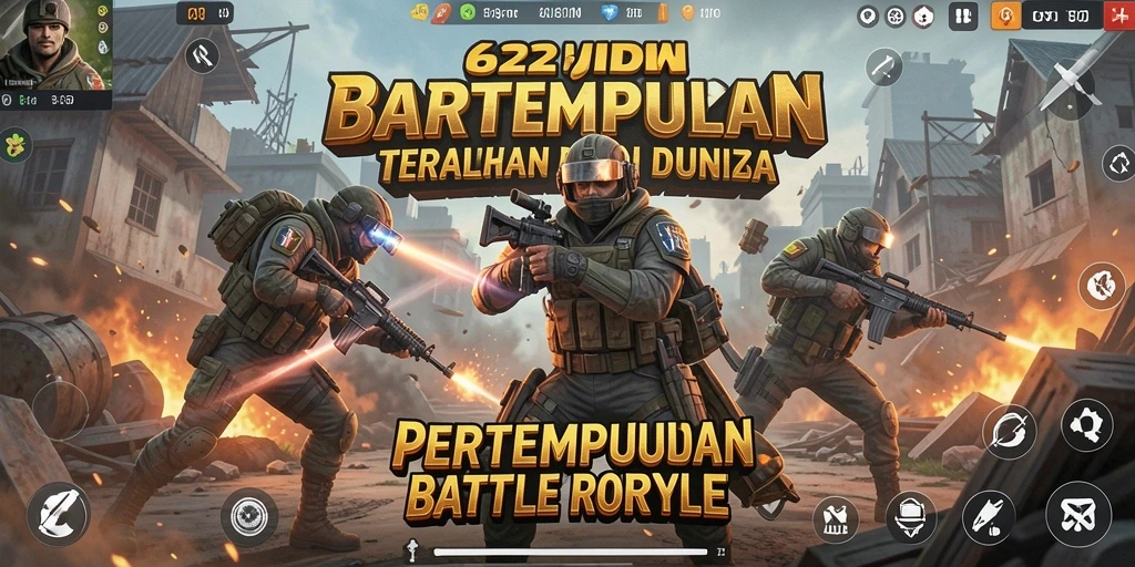Screenshot gameplay 62IDN menampilkan pertempuran mendebarkan dalam mode Battle Royale.