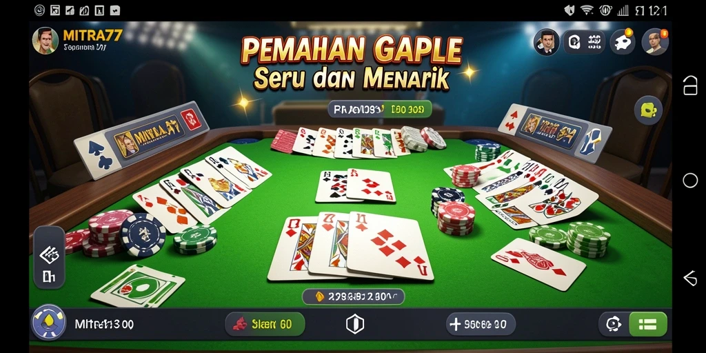 Tangkapan layar gameplay <strong>MITRA77</strong> menampilkan aksi seru permainan Gaple.