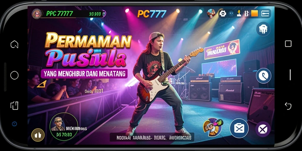 Tampilan gameplay seru dan menarik dari PC777 yang penuh tantangan musik.